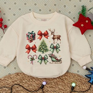 Christmas Girly Doddle Baby Romper, First Christmas Baby Girl Boy Clothes, Toddler Sweatshirt,Baby Bodysuit, Baby Shower Gift, Bubble Romper