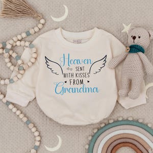 Heaven Sent Baby Bodysusit, Grandma In Heaven Romper, In Memory Of Grandma, Custom Baby Shower Gift, Guardian Angel, Newborn Announcement