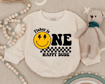 One Happy Dude Birthday Bodysuit, Matching Birthday Outfit, 1st Birthday, Smiley Face Birthday Outfit, First Birthday Outfit Baby