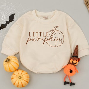 Little Pumpkin Baby Romper, Natural Fall Bodysuit, Cute Fall Romper, Pumpkin Baby Gift, Retro Fall Shirt, Fall Outfits, Halloween Costume
