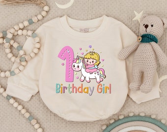 First Birthday Girl Outfit, First Birthday Outfit Girl, Unicorn Birthday Girl Clothes, Birthday Shirt, First Birthday Girl, Birthday Romper