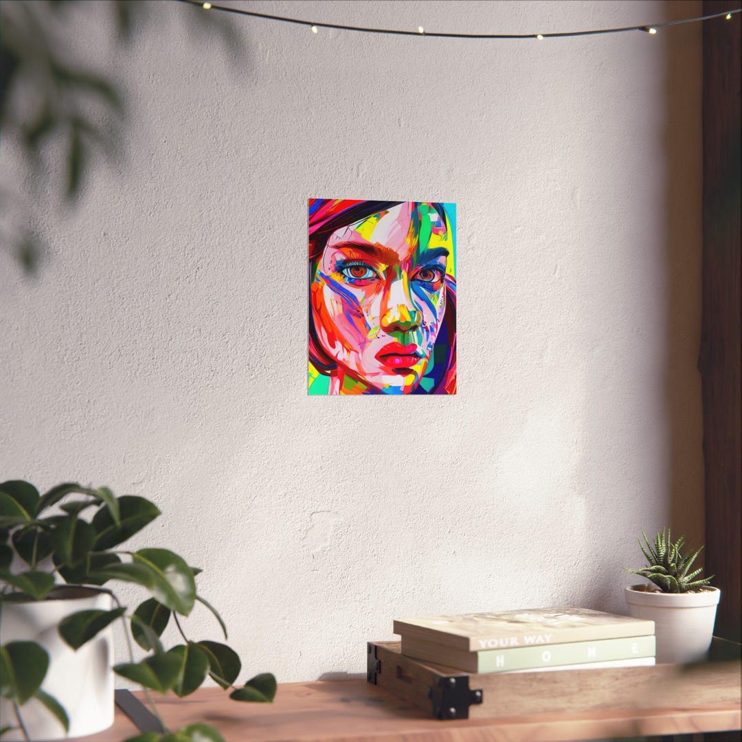 Abstract Woman Portrait Poster, Matte Art Print – Colorful Female Face ...