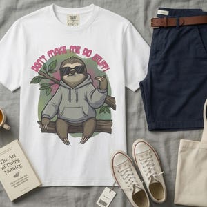 Introvert antisocial retro t-shirt rolig sengångare Don't Make Me Do Stuff vardagskläder