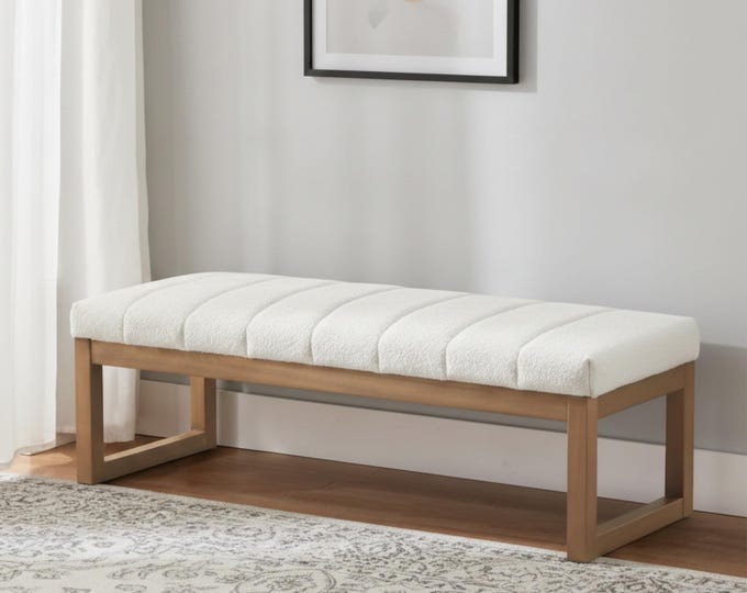 Rustic Curved Wooden Bench With Back: Handcrafted Distressed Farmhouse ...