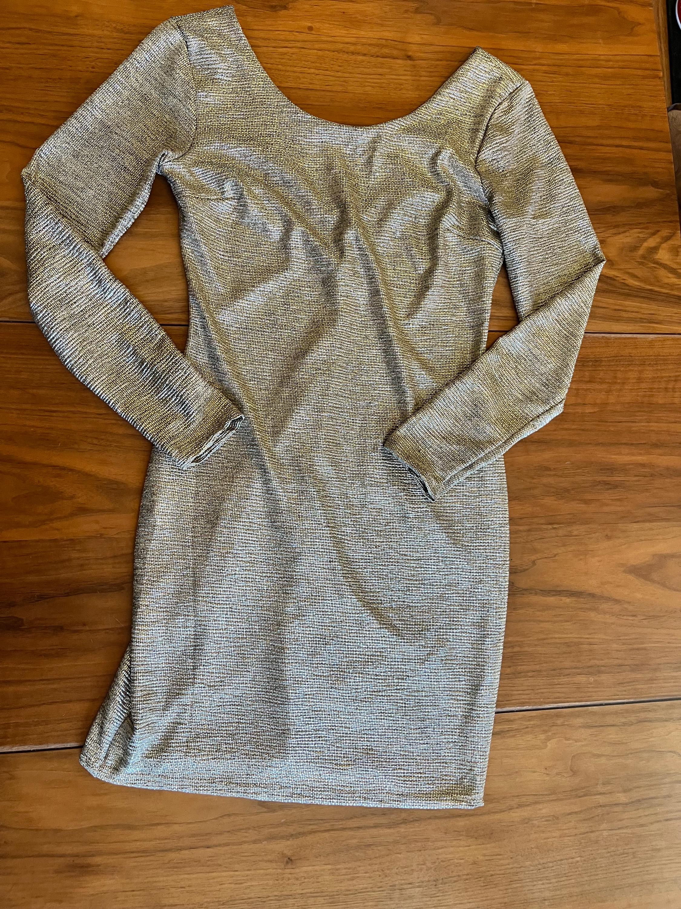 Metallic Gold Long Sleeve Dress - Etsy