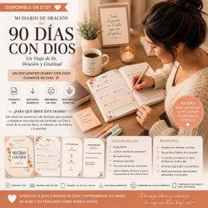 Diario de Oración Cristiano PDF | 90Días con Dios | Journal de Oración Imprimible | Devocional Cristiano | Gratitud y Crecimiento Espiritual