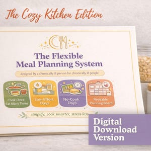 Digitale downloadversie: herbruikbaar planbord voor energiezuinige maaltijden; Systeem voor beslissingsmoeheid - Cosy Kitchen