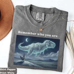 Camiseta Comfort Colors Remember Who You Are, Camiseta divertida con meme de la evolución, Camiseta de dinosaurio pollo, Gráfico retro de humor fósil
