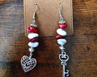Crystal Earrings with Love Charm