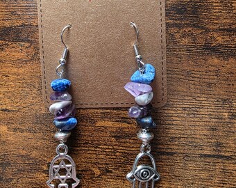 Crystal Earrings with Witchy Charm