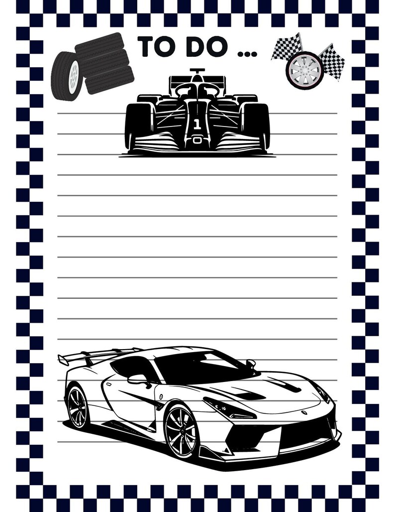 Racing to Do Note Pad 4.25x5.5 In. Small PDF & PNG Files - Etsy