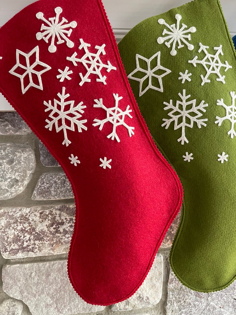 Handmade Wool Felt Christmas Stocking Celebrate With a Etsy