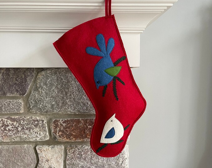 Handmade Wool Felt Christmas Stocking Celebrate With a Pair Etsy