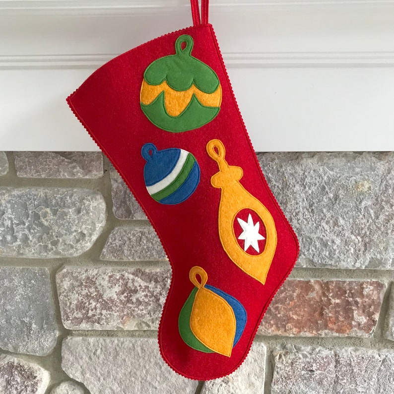 Handmade Wool Felt Christmas Stocking Celebrate with Vintage Etsy