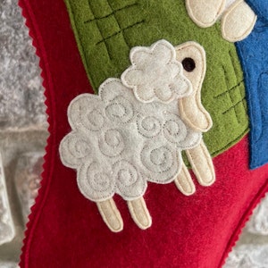 Handmade Wool Felt Christmas Stocking: Celebrate with a Manger Scene Nativity Stocking at the Holidays image 5