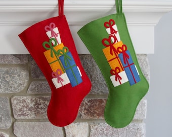 Handmade Wool Felt Christmas Stocking: Celebrate with Gifts and Presents for the Holidays!