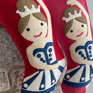 Handmade Wool Felt Christmas Stocking: Celebrate with this Sugar Plum Fairy Nutcracker Ballerina at the Holidays image 4