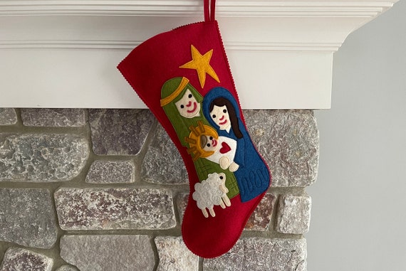 Fine Hand Crafted Needlepoint Christmas Stocking Puppy Fairy Happy Kids