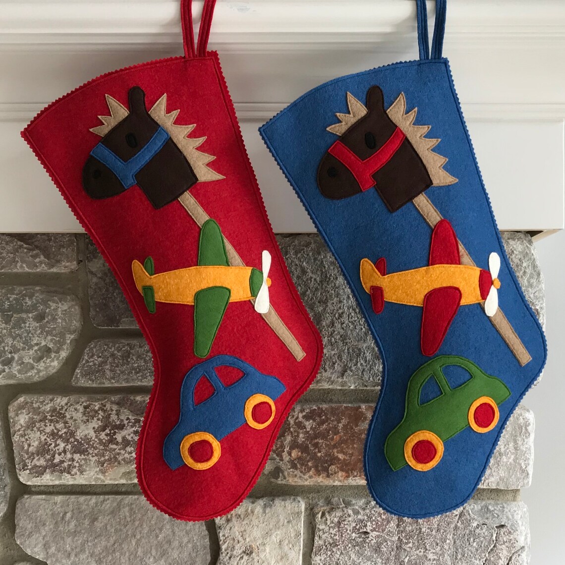 Handmade Wool Felt Christmas Stocking Celebrate With a Baby Etsy