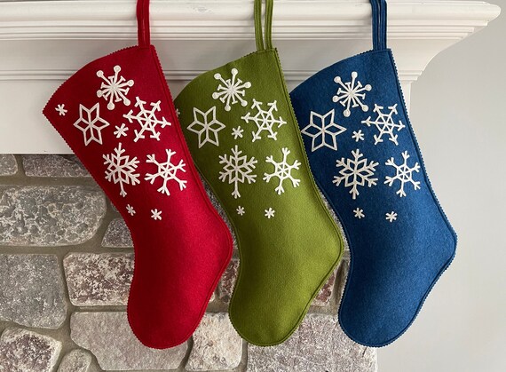 Modern Santa Felt Christmas Stocking