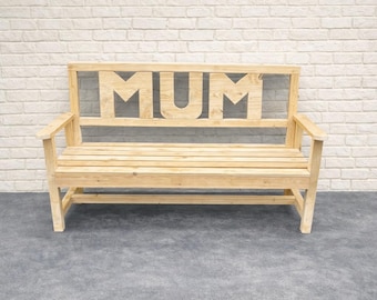 Personalised Wooden Sitting Adult Bench