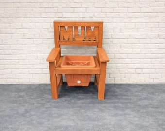 Personalised Wooden Chair Planter - Pots Included