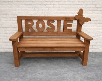 Personalised Wooden Sitting Children Benches