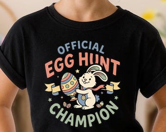 Eierenjachtkampioen, png PNGEgg | Officieel shirtontwerp paaseieren zoeken | Winnaar konijnentrofee | Sublimatie paasfeest voor kinderen (digitaal)