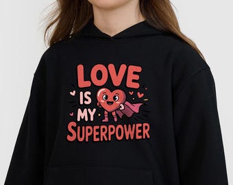 Liefde is mijn superkracht SVG-png | Valentijn shirtontwerp voor kinderen | Schattig hart superheld Cricut gesneden bestand | Directe digitale download
