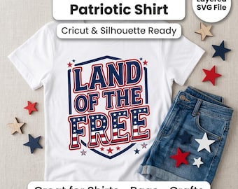 Land van gratis SVG png, patriottische 4 juli png, retro citaat Independence Day (digitaal)