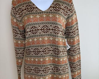 Lauren Ralph Lauren Safari Sweater Small Made in Hong Kong Vintage