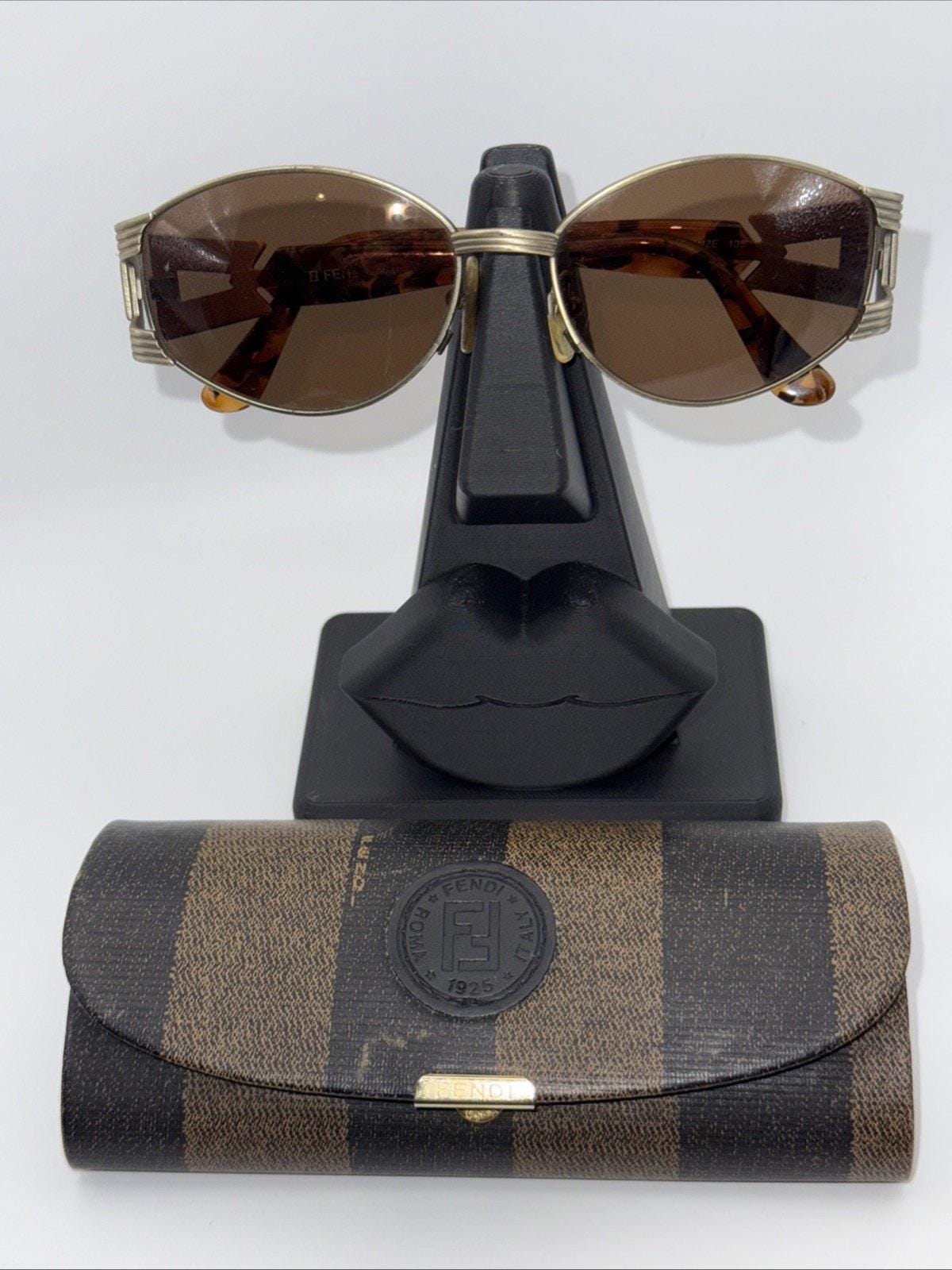 Vintage Fendi Tortoise Zucca Sunglasses with Rose Gold Accents Fendi FS 294 046 – Vintage Frames Company main image 4