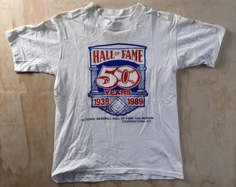 vintage chemise du Temple de la renommée du baseball national pour homme, blanc moyen MLB Rawlings