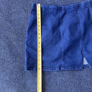 Free People Denim Skirt Womens Large Jean Mini Slit Stretch Casual Y2k image 5