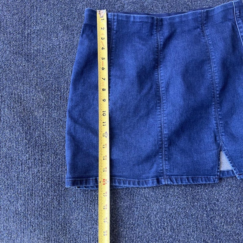 Free People Denim Skirt Womens Large Jean Mini Slit Stretch Casual Y2k image 5