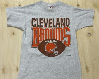 Vintage 90s Cleveland Browns Shirt Mens Medium Gray NFL Football Artex Tee