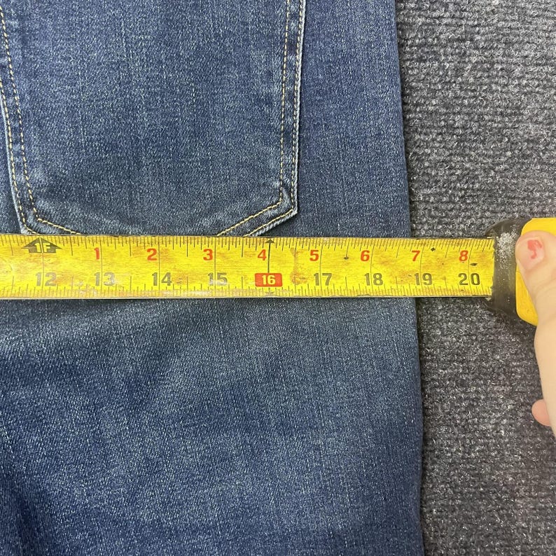 Jeans Joe's de mezclilla elástica ajustada de talle alto, corte acampanado micro acampanado azul para mujer, talla 31, estilo Y2K. imagen 8