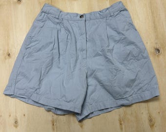 Vintage Style & Co Shorts Womens 16P 34W Blue Twill Pleated Chino Bermuda Casual