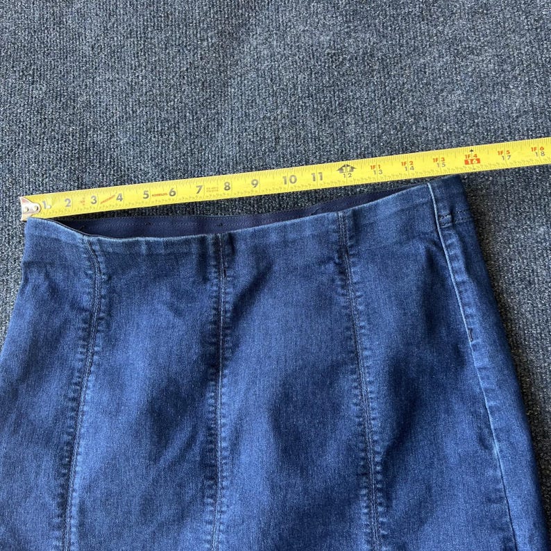 Free People Denim Skirt Womens Large Jean Mini Slit Stretch Casual Y2k image 4