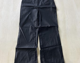 Y2K Dress Pants Womens 32x28 Black Twill Straight Leg Front Zip Career Office