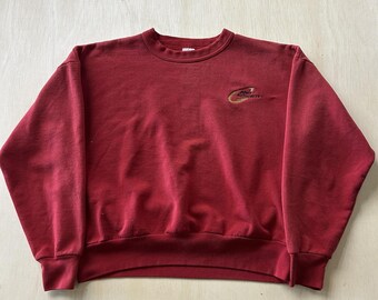 Vintage UNITE! Tröja Herr XL Röd Fleece Rund Hals Tröja Port Authority