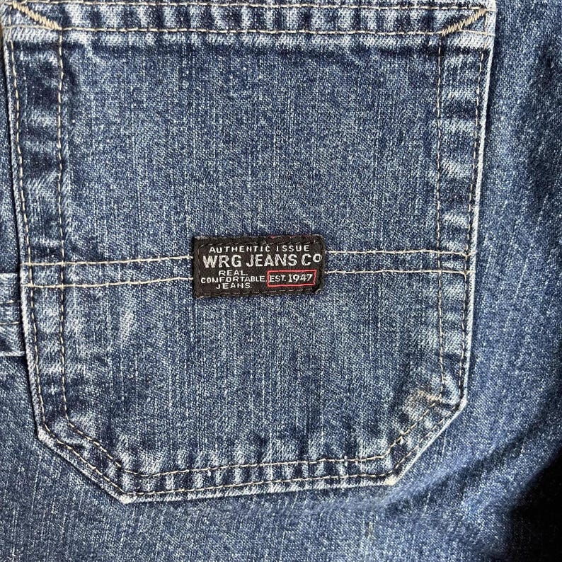 Y2K Wrangler Jeans Co Cargo Shorts Boys 14 Blue Denim Carpenter Utility Pockets image 4