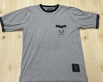 Camiseta Vintage Las Vegas Threads para hombre, talla XL, gris, con ribete y bolsillo.