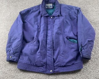 Vintage Climate Zone Jacket Womens Large Purple Microfiber Insulated Full Zip