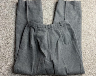 Vintage Dress Pants Womens 26 Gray Pleated Straight Leg Lined Pockets Career