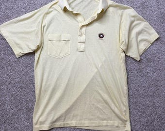 Polo Pickering vintage de los años 70 para hombre, talla M, color amarillo, Kissimmee GC Florida Golf
