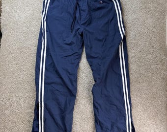 Pantalones deportivos cortavientos Y2K Jerzees para hombre, talla grande, azul, microfibra, cintura elástica, para gimnasio.