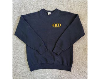 Vintage 90-tals Fruit of the Loom-tröja Herr Stor Blå QED Communications