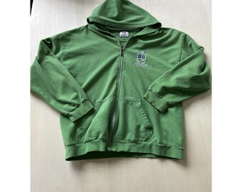 Vintage 90s Anvil Hoodie Mens XL Green Storm Grove School Full Zip Sweatshirt