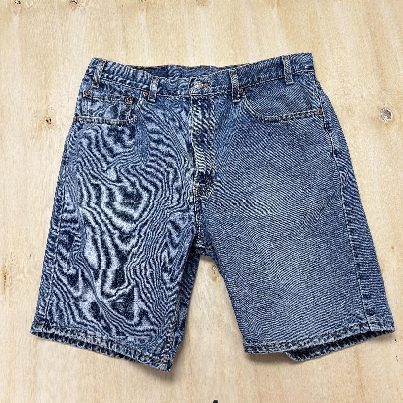 Vintage Levis 505 Denim Shorts Mens 36 Blue Regular Fit Bermuda 5 Pocket Summer